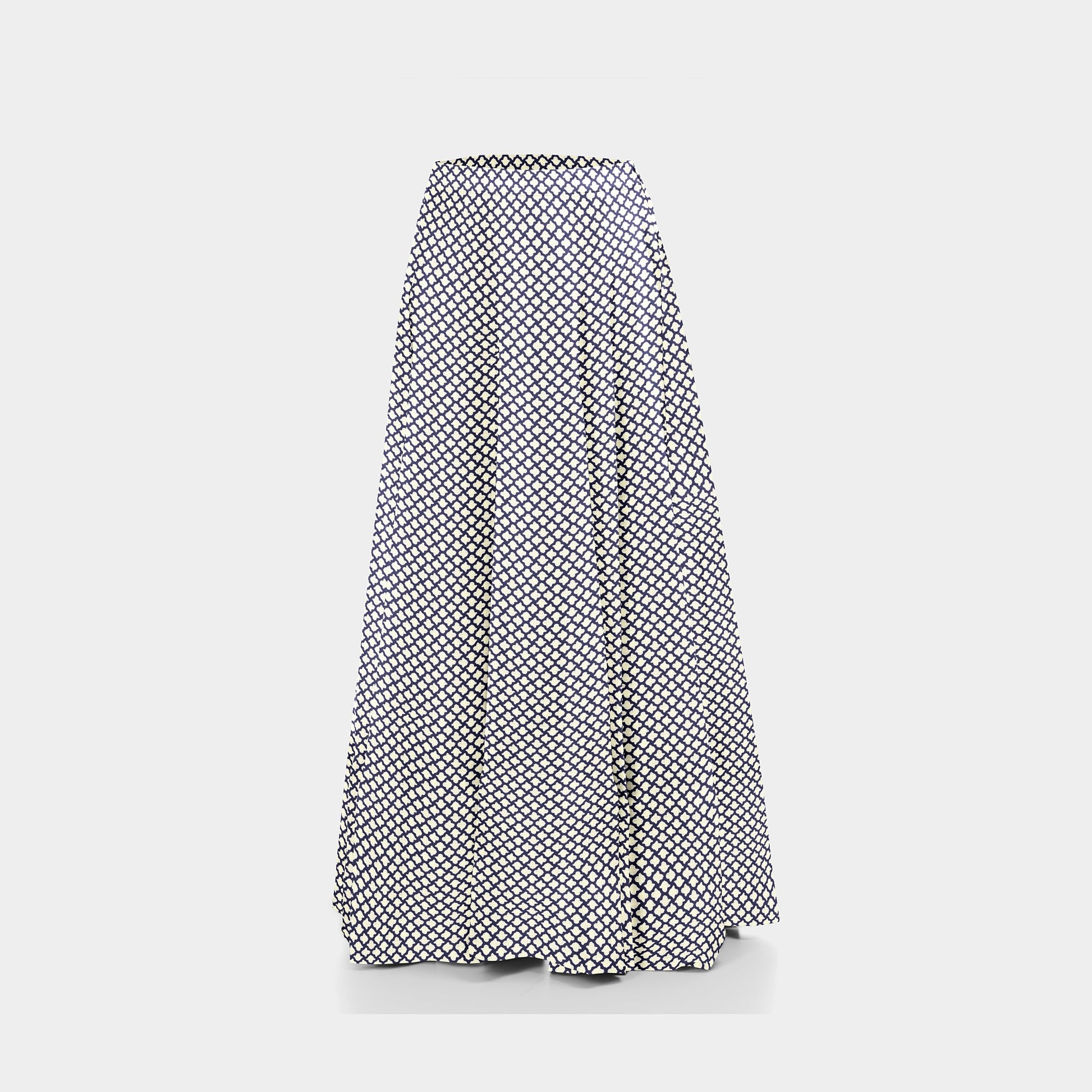 Blue & Cream Traditional Print Viscose Dobby Fabric - TradeUNO
