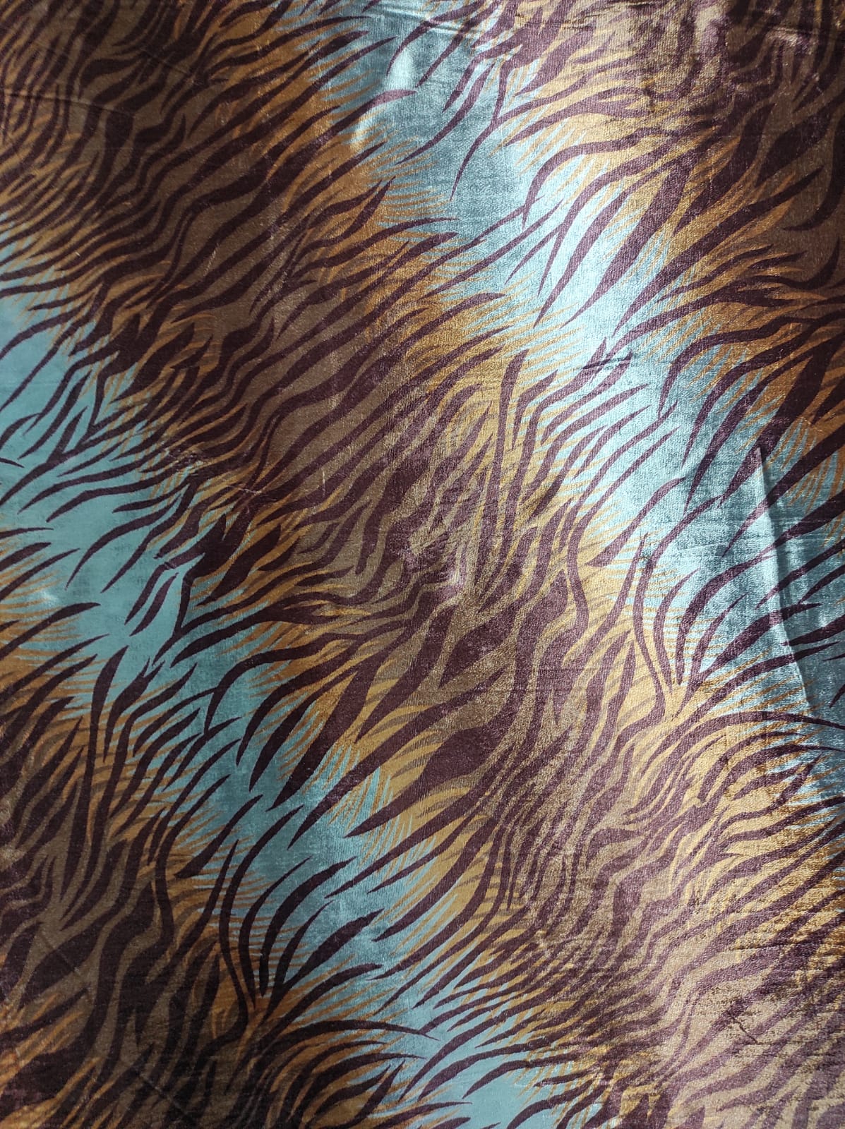 Brown & Cream Animal Print Velvet Fabric Trade UNO
