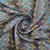 Brown & Blue Abstract Print Poly Viscose Fabric Trade UNO