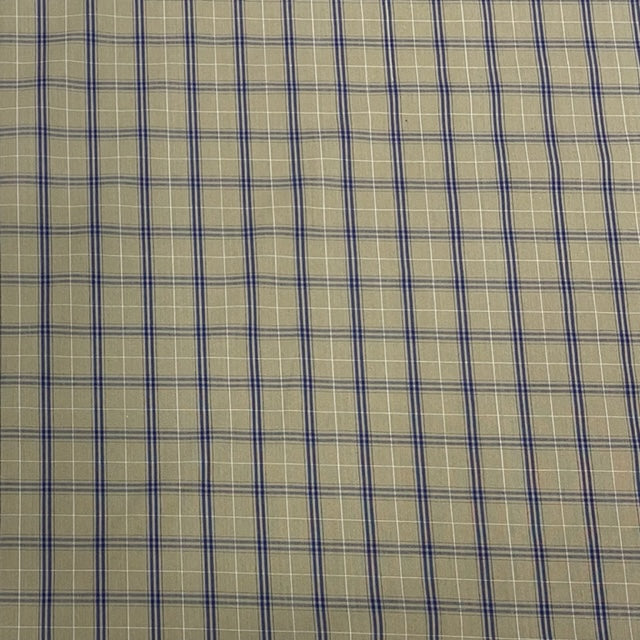 Brown & Blue Check Elite Cotton Fabric - TradeUNO
