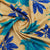 Cream Leaf With Foil Print Rayon Fabric Trade UNO