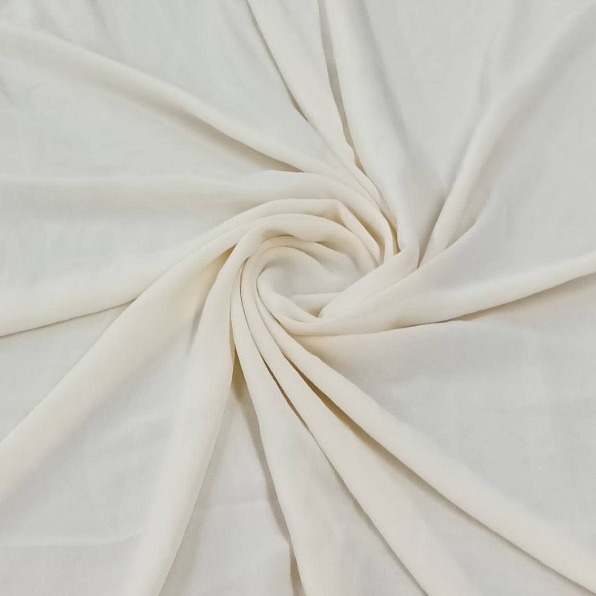 Cream Solid Georgette Fabric Trade UNO