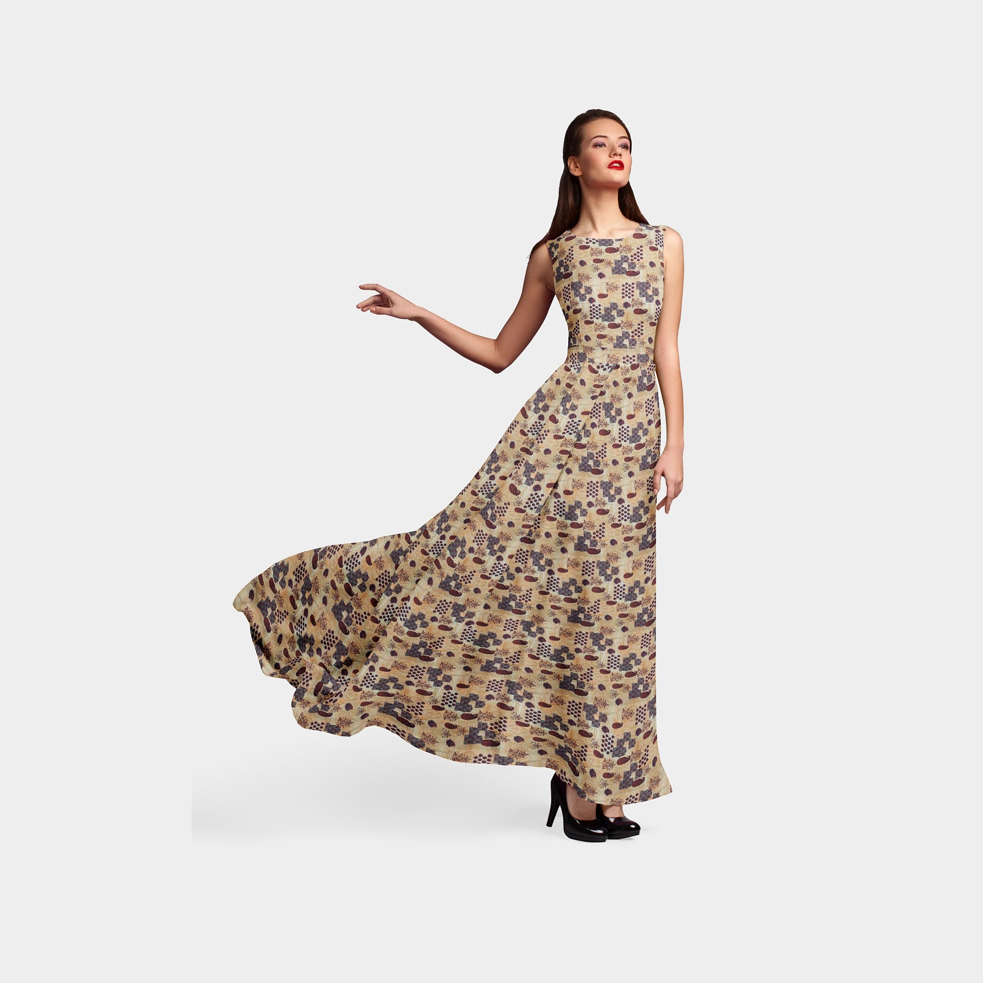 Cream Traditional Print Viscose Dobby Fabric - TradeUNO