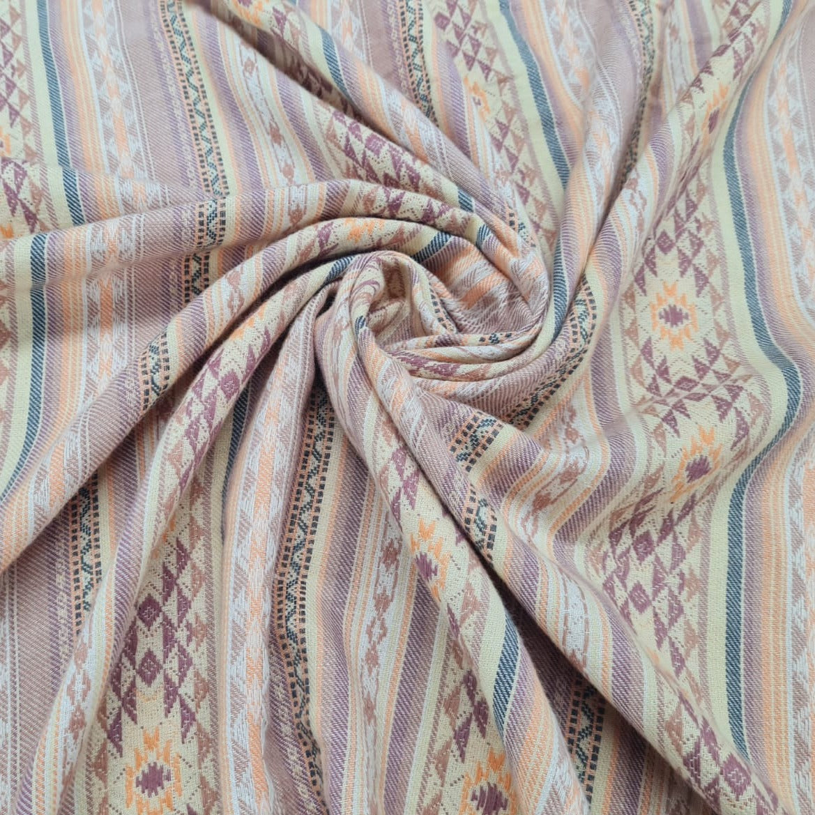 Cream & Beige Ikat Tapestry Fabric Trade UNO