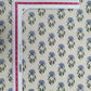Cream & Blue Hand Block Print Cotton Fabric Trade UNO