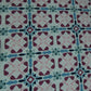 White & Pink Geometrical Print Cotton Linen Fabric Trade UNO