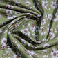 Light Green Floral Print Cotton Linen Fabric Trade UNO