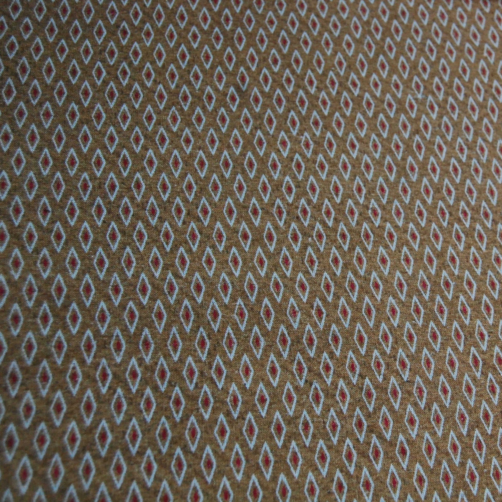 Mustard Geometrical Print Cotton Linen Fabric Trade UNO
