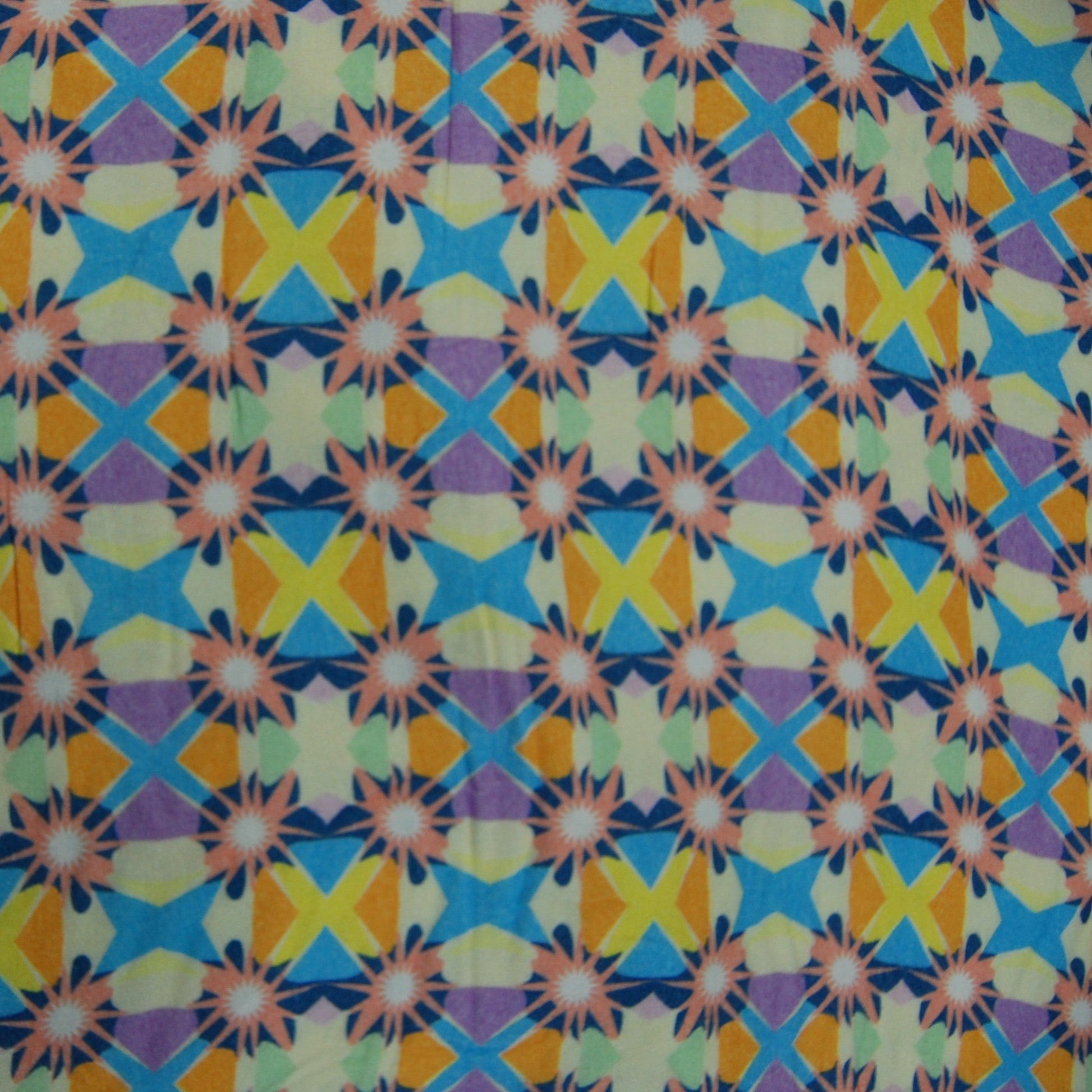 Multi Color Star Print Spun Fabric Trade UNO