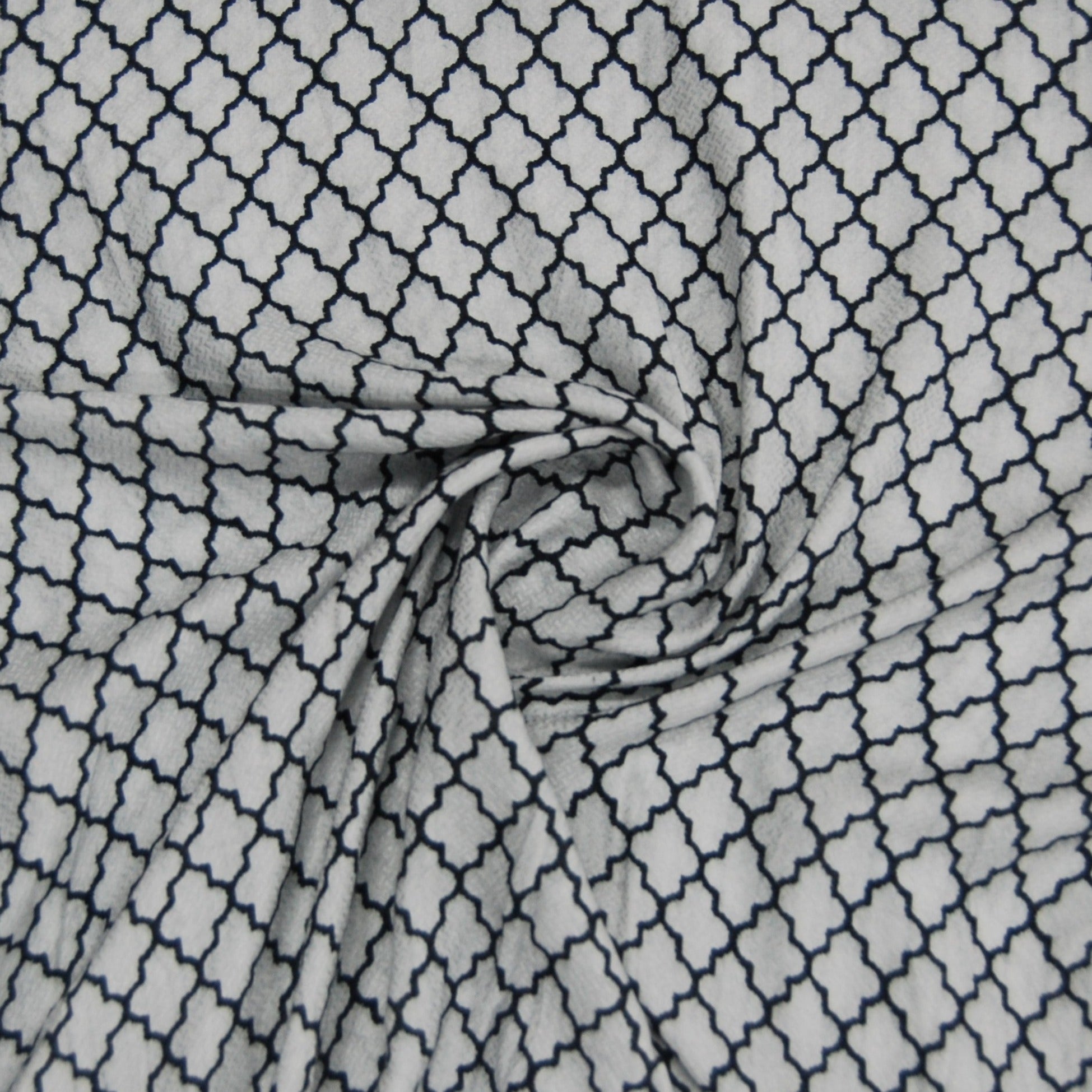 Grey Geometrical Print Viscose Dobby Fabric Trade UNO