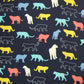 Navy Blue Animal Print Viscose Dobby Fabric Trade UNO