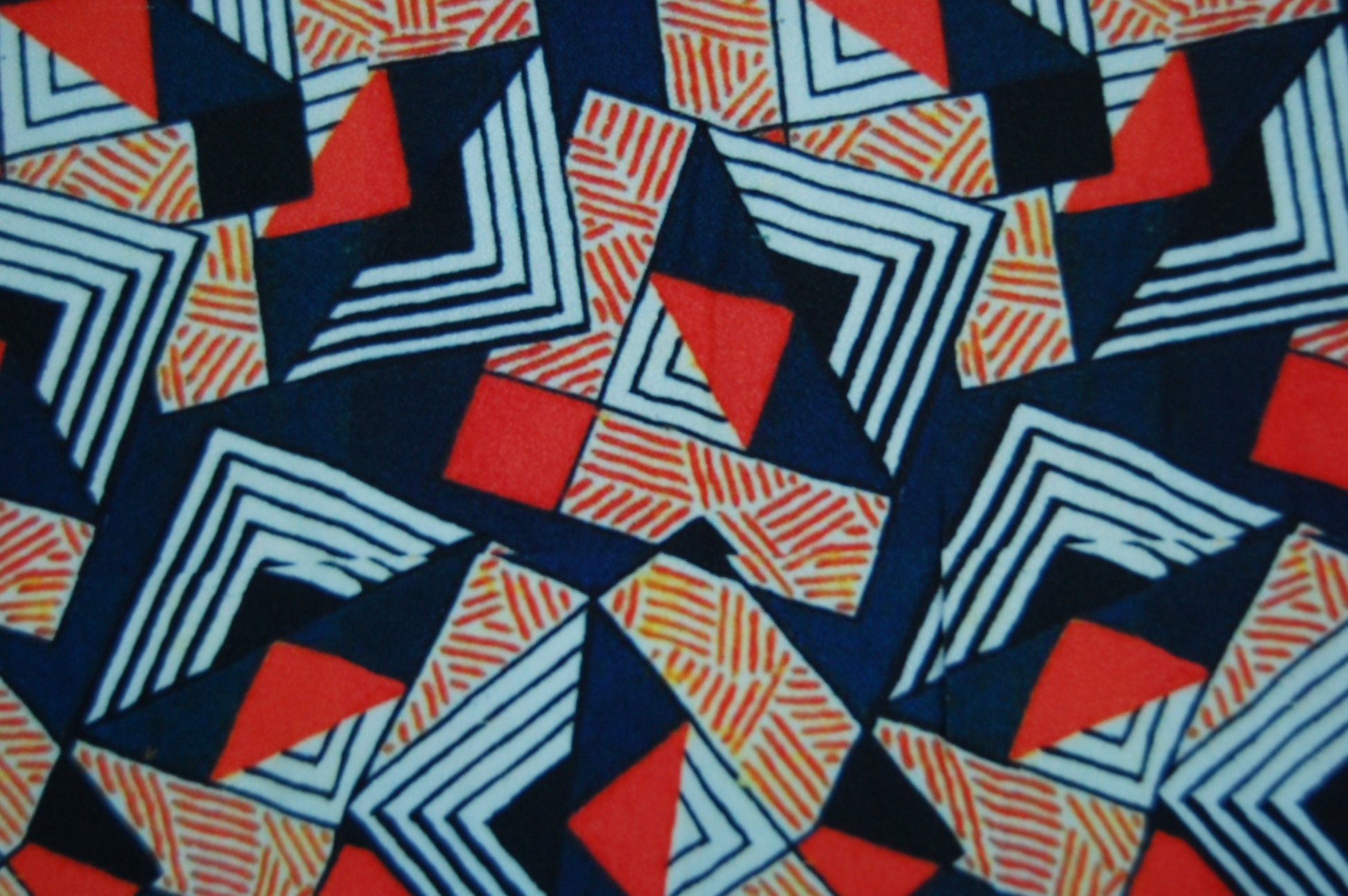 Blue Multi Color Geometrical Print Viscose Dobby Fabric Trade UNO