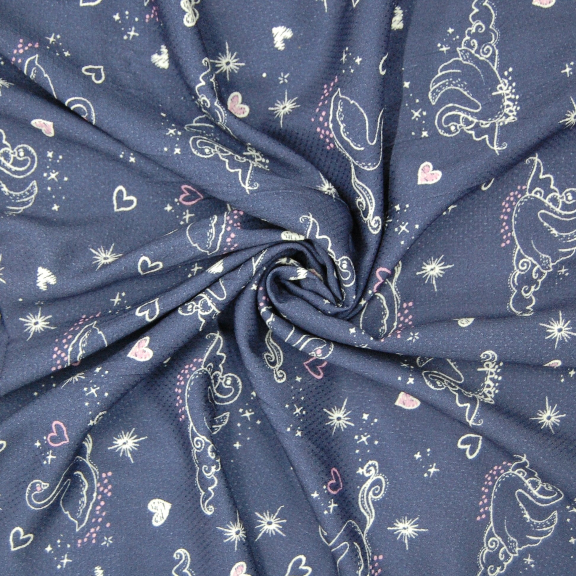 Buy Blue Duck Print Visocse Dobby Fabric Online at TradeUno