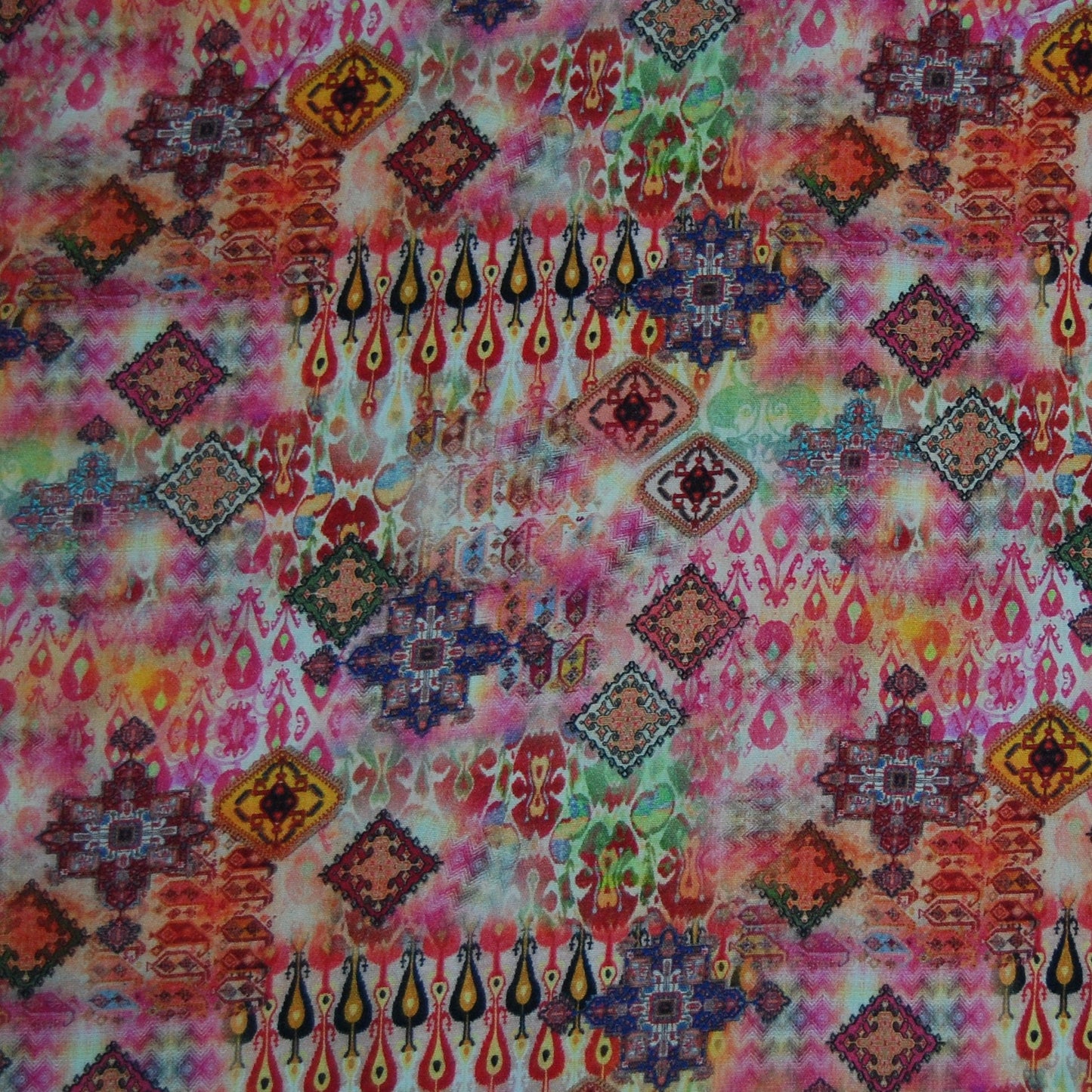 Multi Traditional Print Spun Fabric Trade UNO