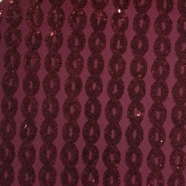 Maroon Net Sequence Fabric Trade UNO
