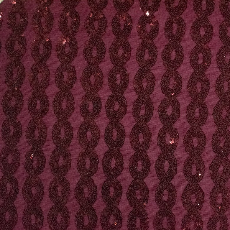 Maroon Net Sequence Fabric Trade UNO