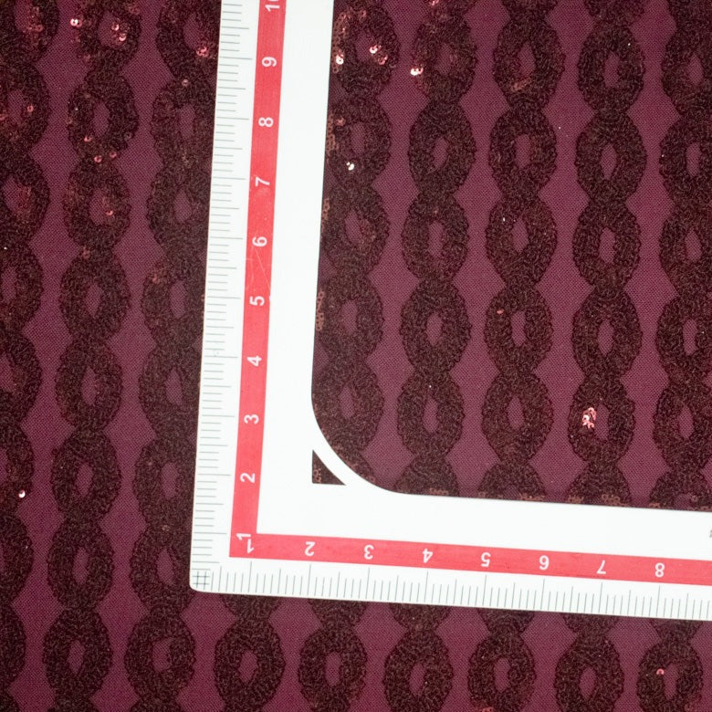 Maroon Net Sequence Fabric Trade UNO