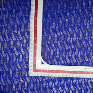 Blue With Golden Thread Embroidery On Net Fabric Trade UNO