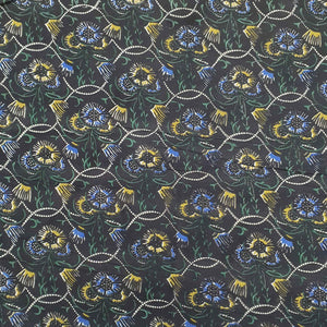 Dark Brown Hand Block Print Cotton Fabric