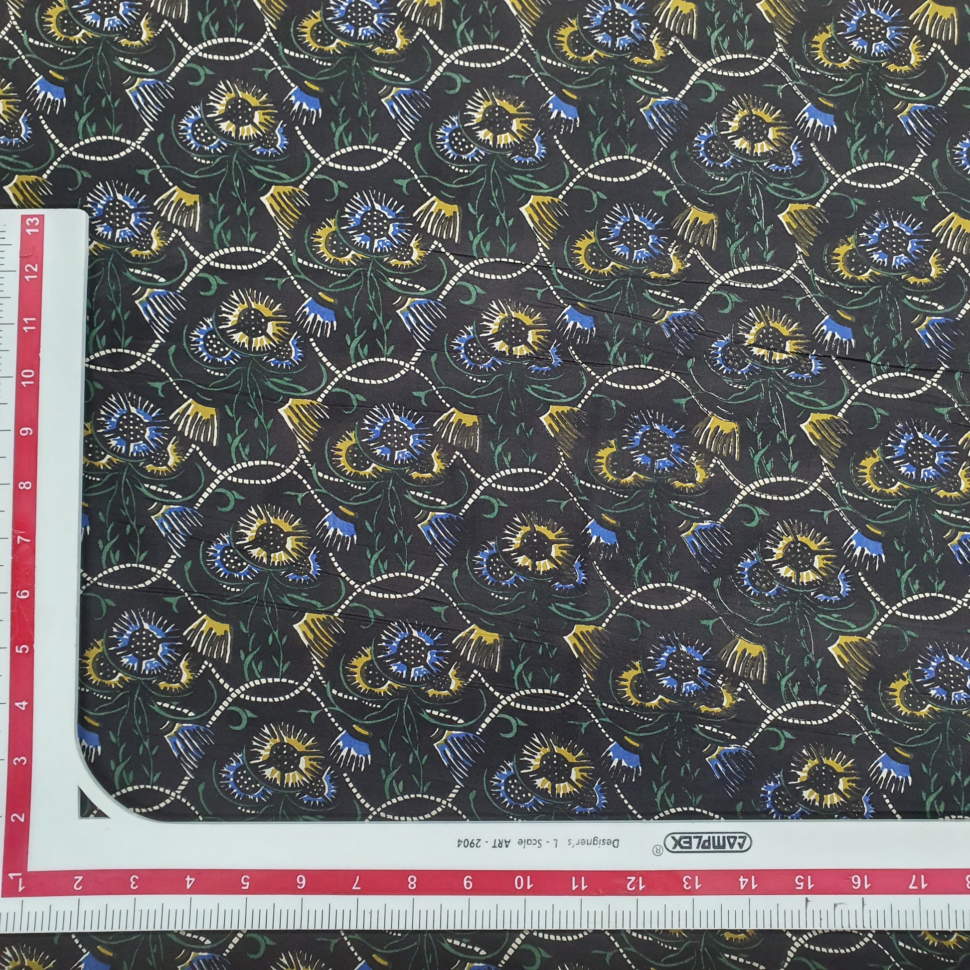 Dark Brown Hand Block Print Cotton Fabric Trade UNO