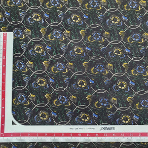 Dark Brown Hand Block Print Cotton Fabric