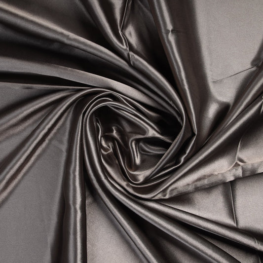Dark Grey Solid Satin Fabric Trade UNO