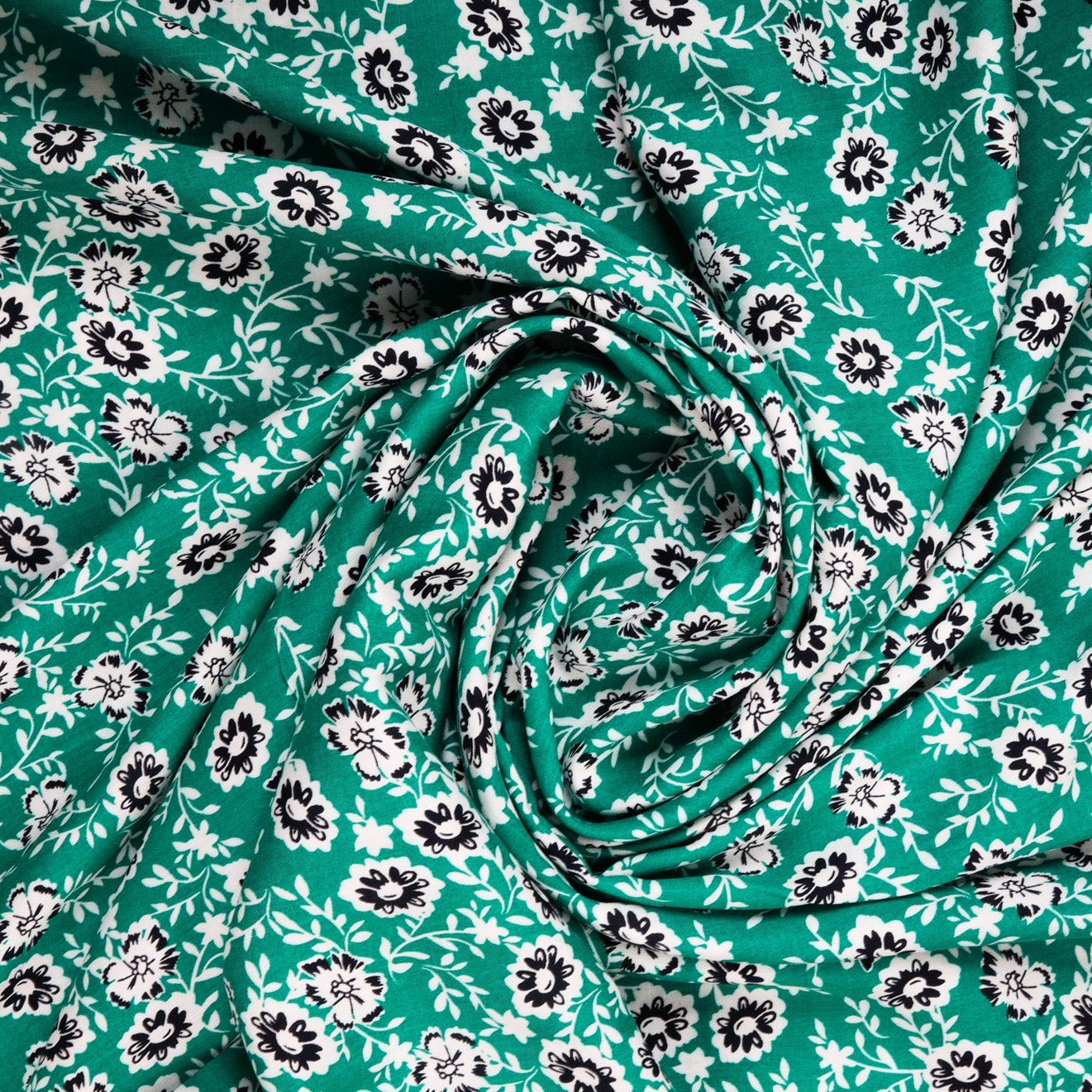 shop Green Ditsy Floral Print Rayon Fabric