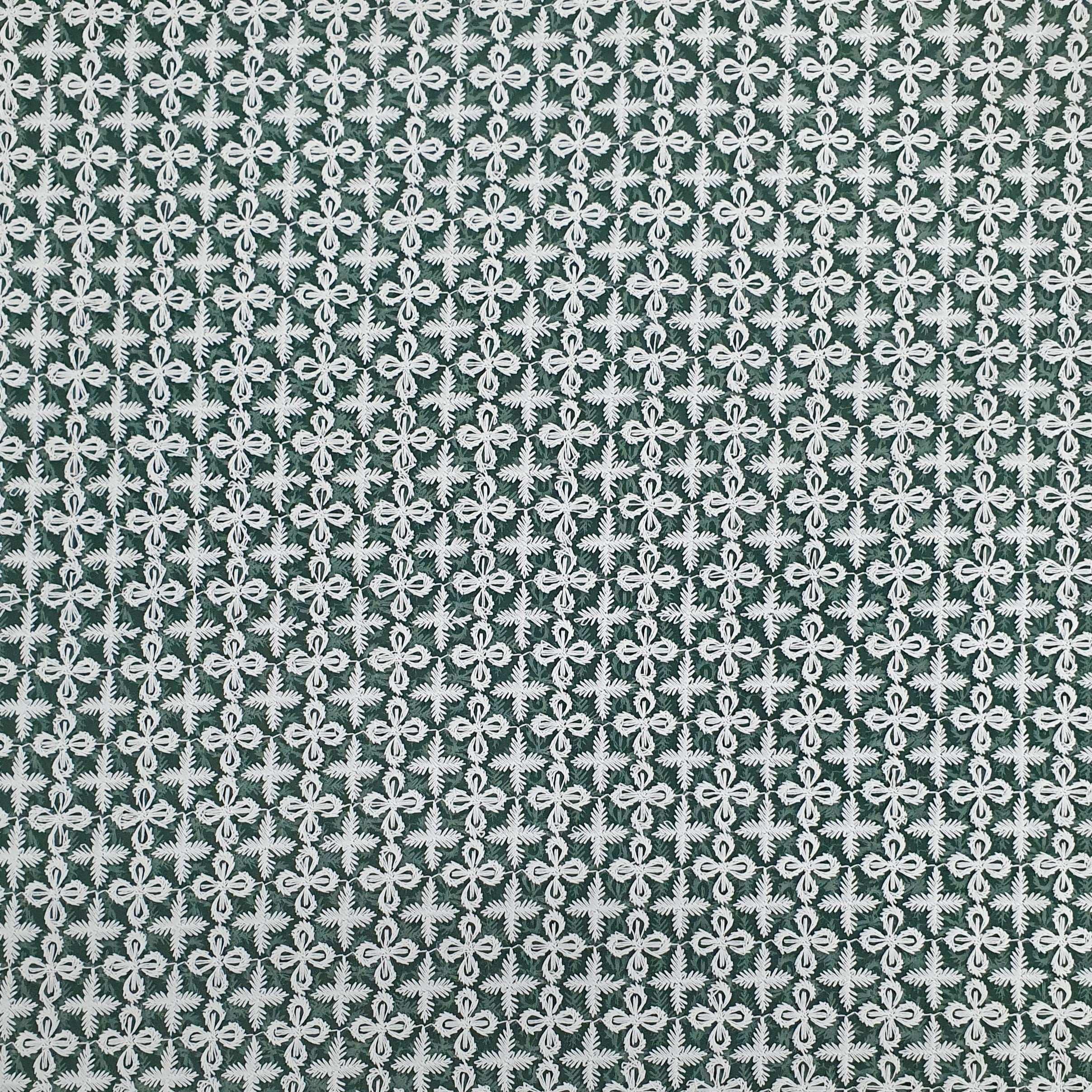 Green Embroidery Georgette Fabric