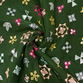 Green Embroidery With Mirror Sequins Georgette Fabric