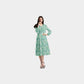 Green Leaf With Lurex Print Rayon Fabric Trade UNO