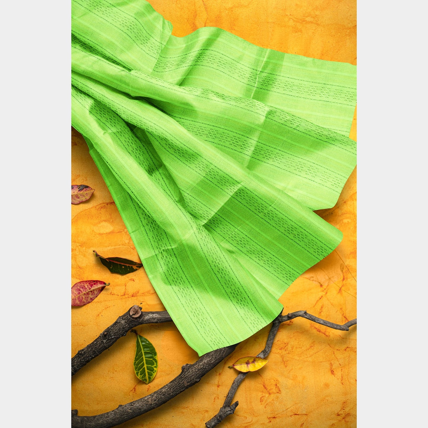 Green Solid Cotton Dobby Fabric Trade Uno