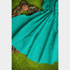Green Solid Cotton Jacquard Fabric Trade UNO