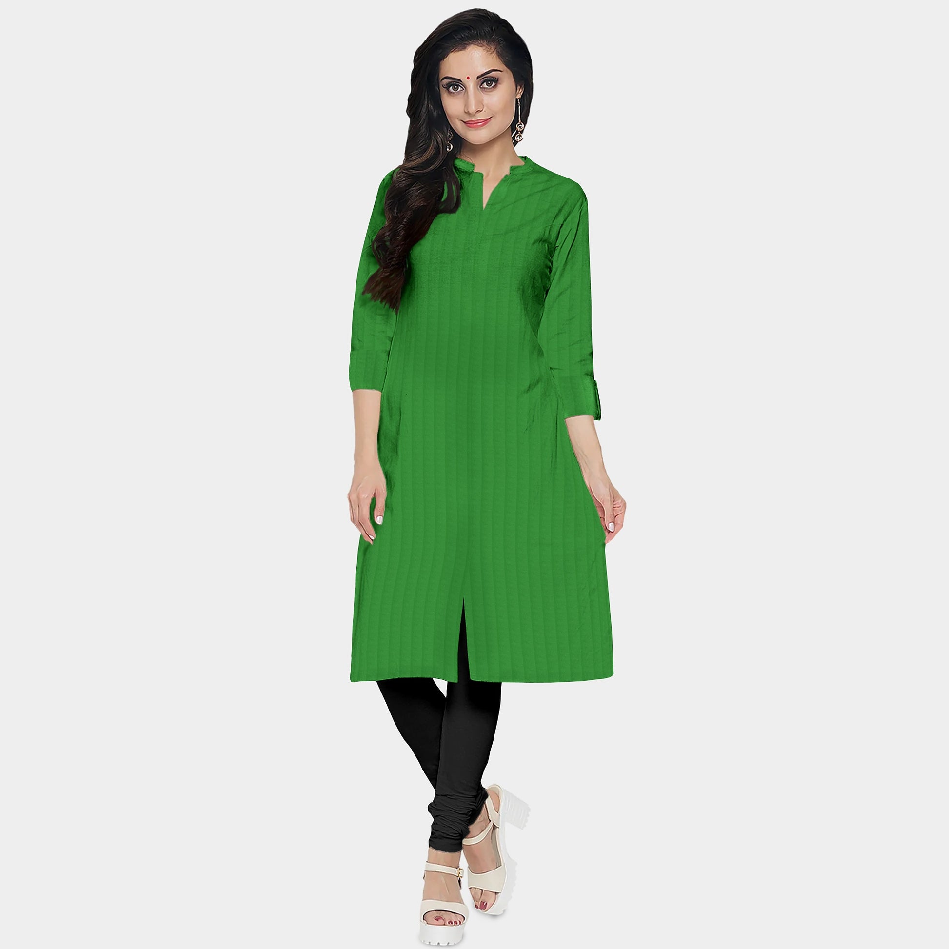 Green Solid Georgette Fabric Trade UNO