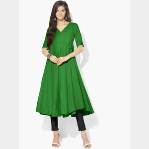 Green Solid Georgette Fabric