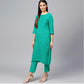 Green Solid Jacquard Cotton Fabric, Plain Weave 48 Inches, TU-2005