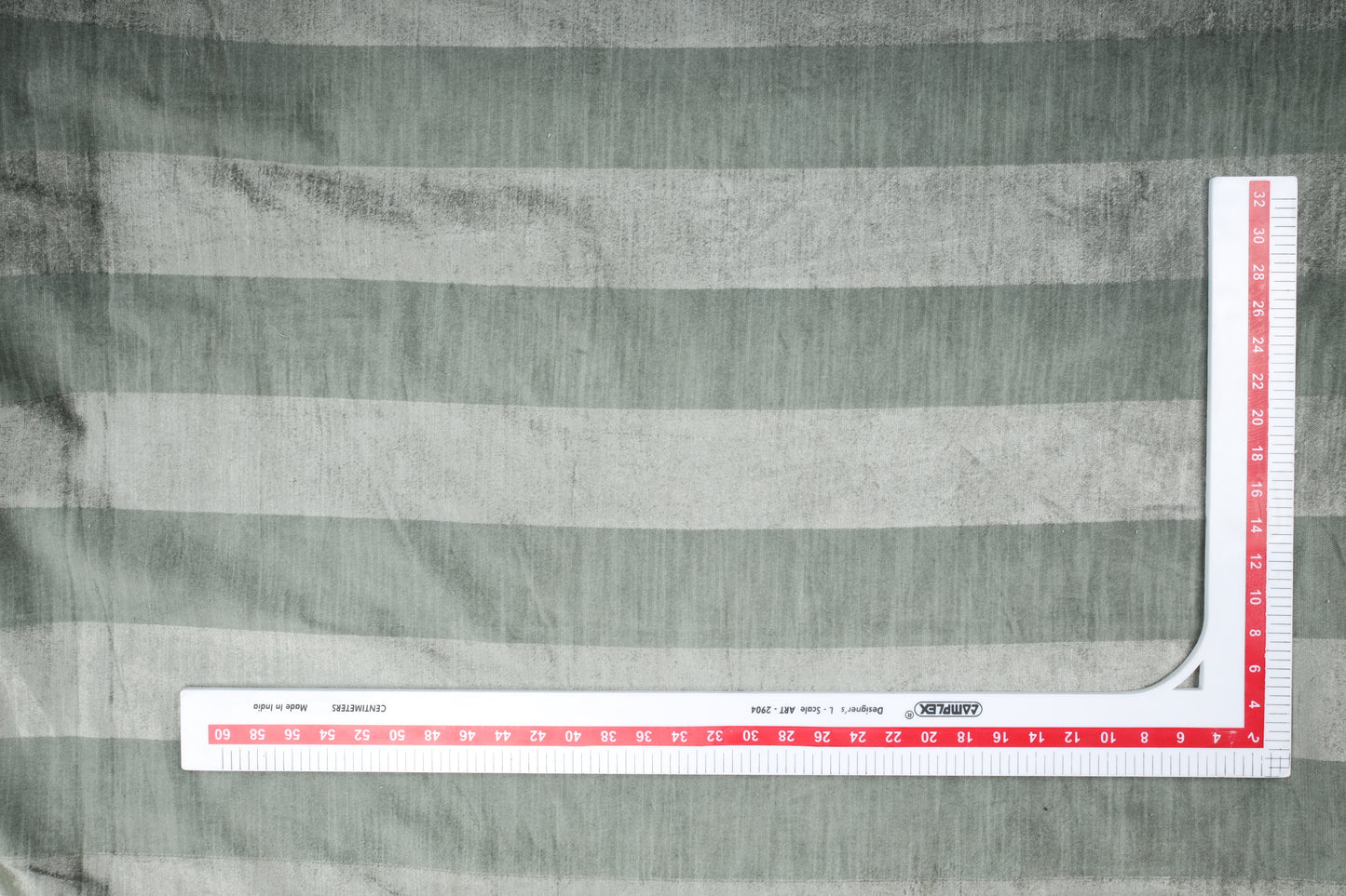Green Stripes Viscose Velvet Fabric Trade UNO