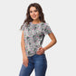 Grey Floral Print Rayon Dobby Fabric - TradeUNO