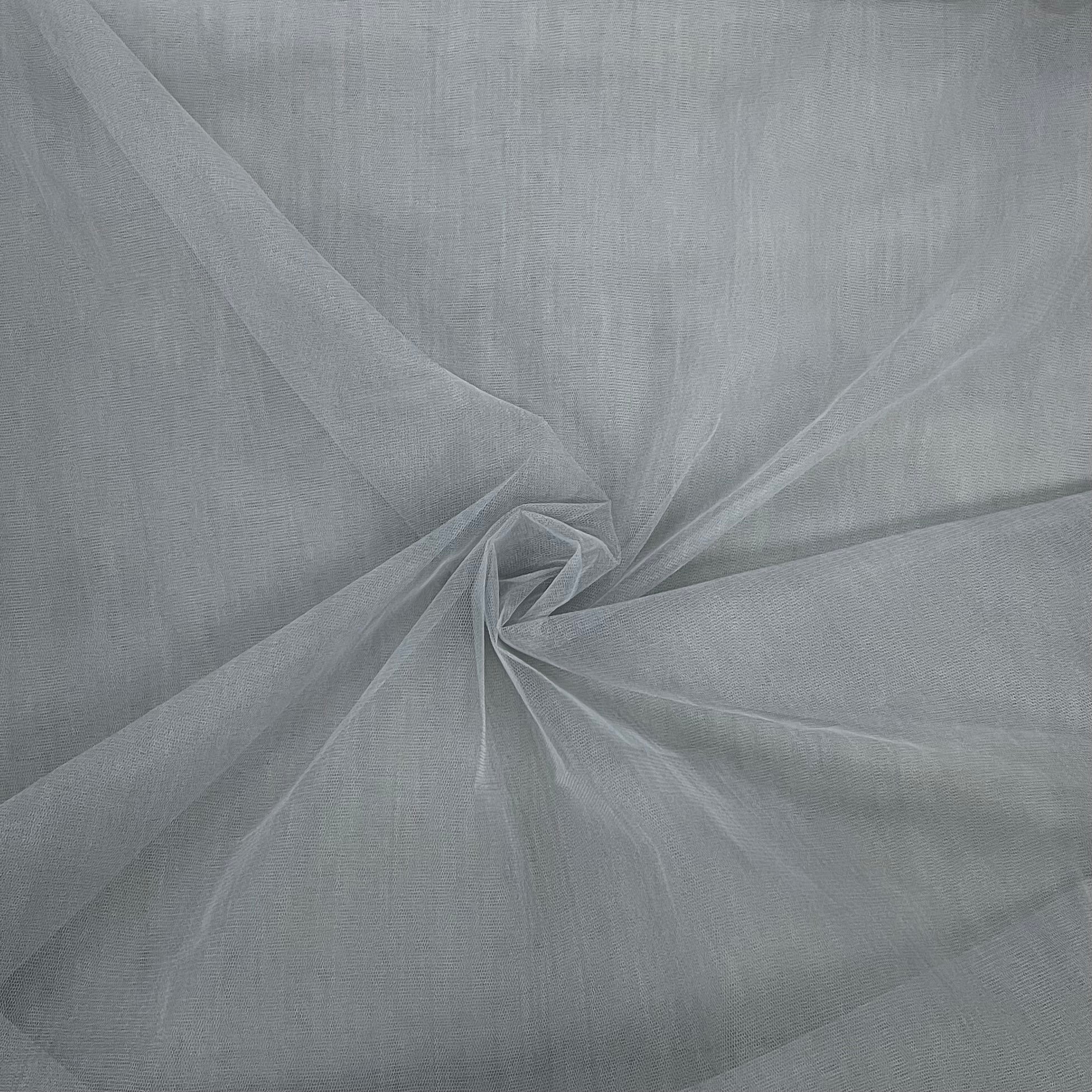 Grey Solid Net Fabric ,44 inches - TradeUNO