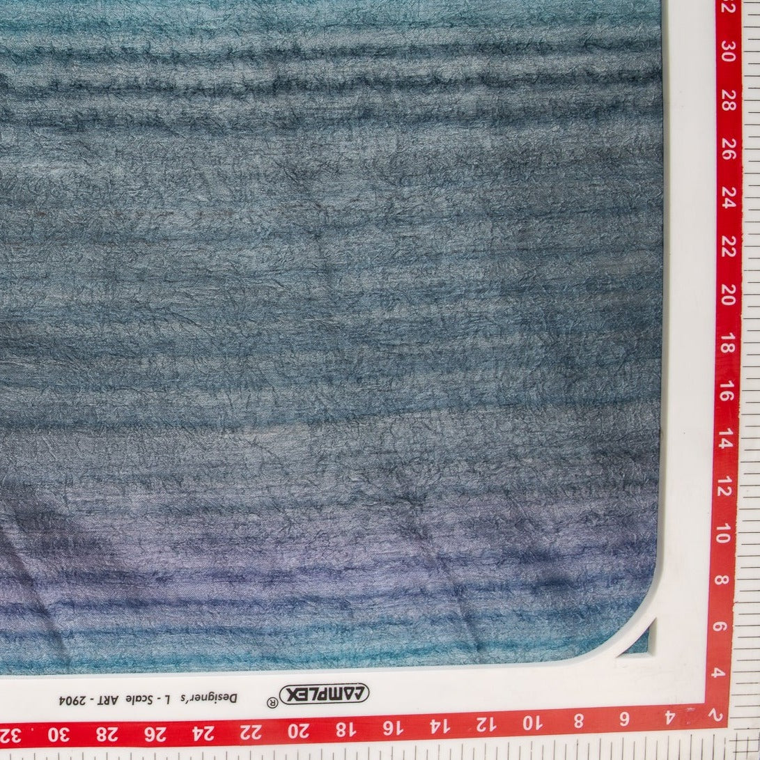 Grey & Teal Marble Print Satin Fabric Trade UNO
