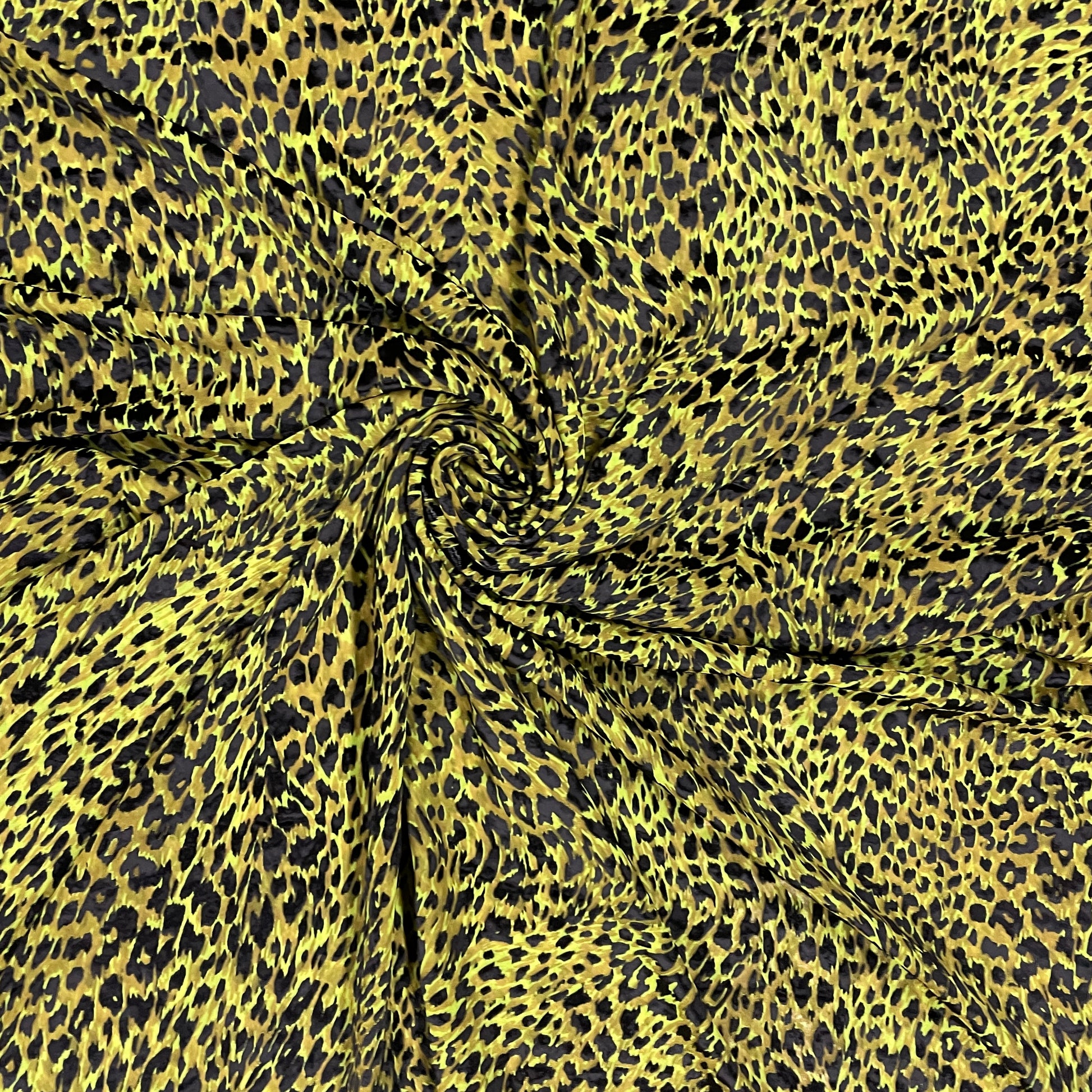 Green & Black Animal Print Brasso Velvet Fabric - TradeUNO