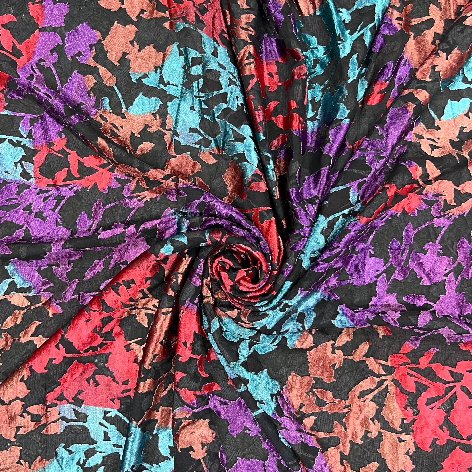 Muticolor Floral Print Brasso Fabric - TradeUNO