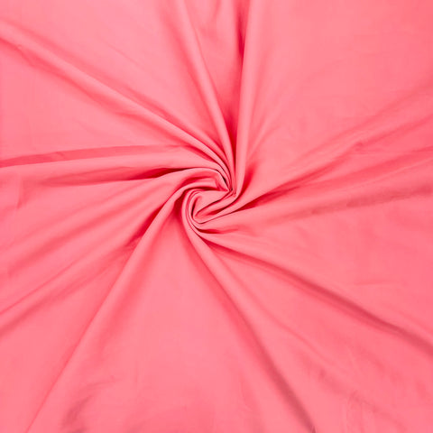 Watermelon Pink Solid Banana Crepe Fabric - TradeUNO