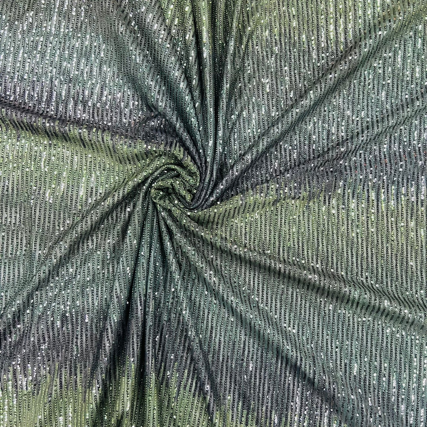 Green Embroidery Sequence Net Fabric - TradeUNO