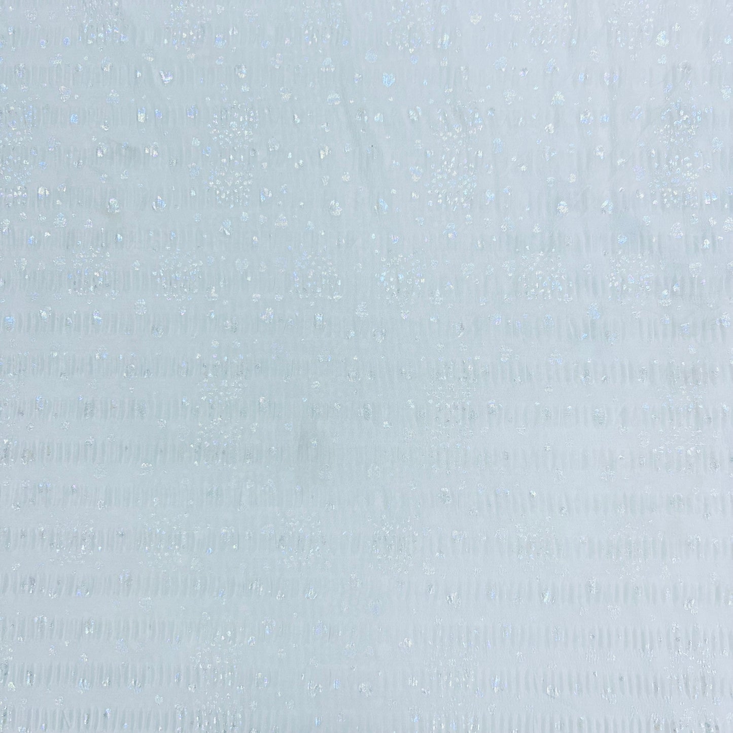 White Foil Print Knitted Lycra Fabric - TradeUNO