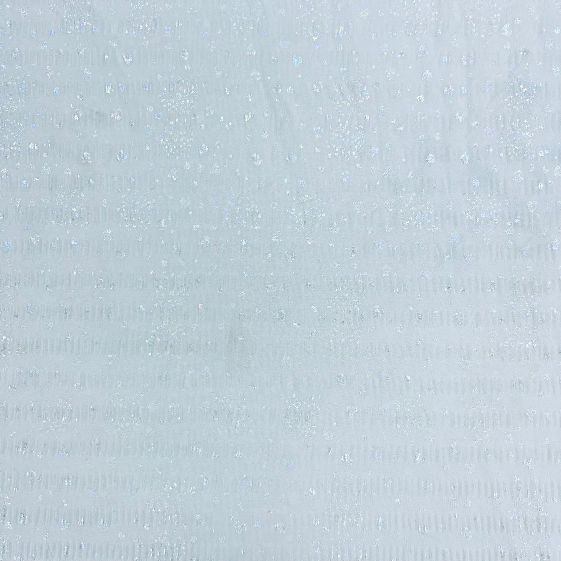 White Foil Print Knitted Lycra Fabric - TradeUNO