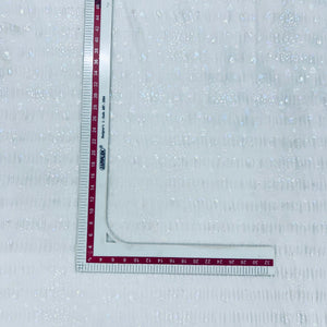 White Foil Print Knitted Lycra Fabric - TradeUNO