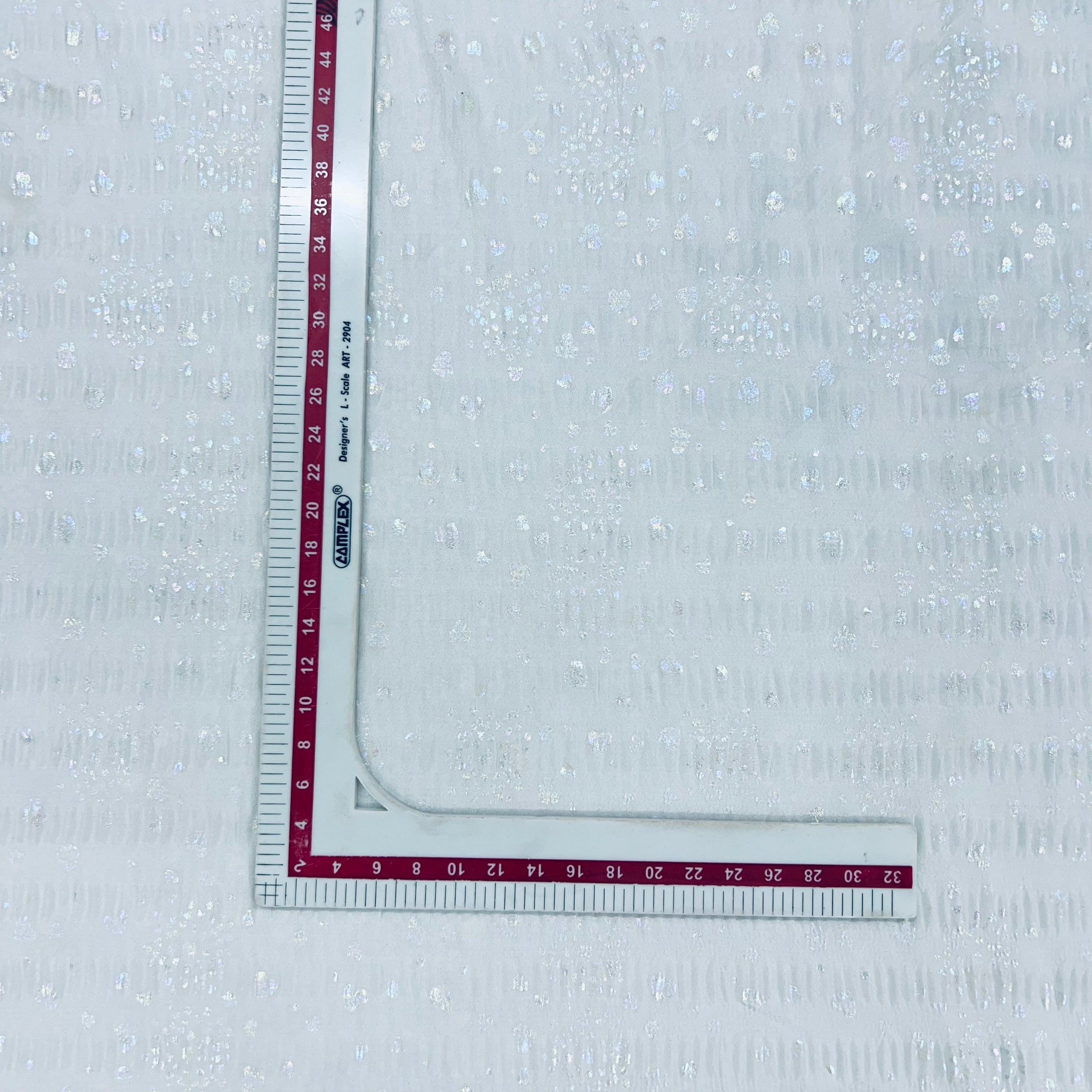 White Foil Print Knitted Lycra Fabric - TradeUNO