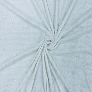 White Foil Print Knitted Lycra Fabric - TradeUNO