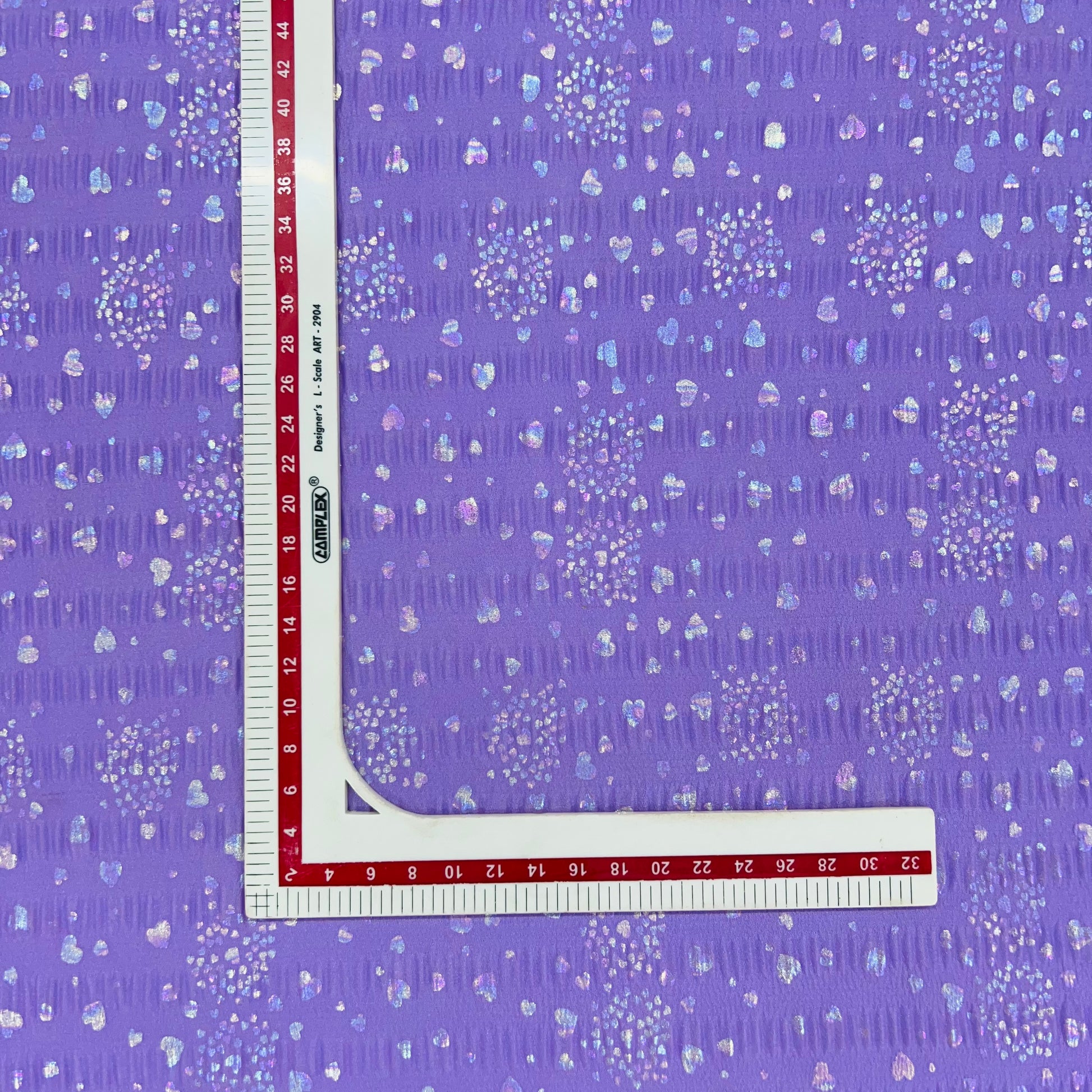 Purple Foil Print Knitted Lycra Fabric - TradeUNO