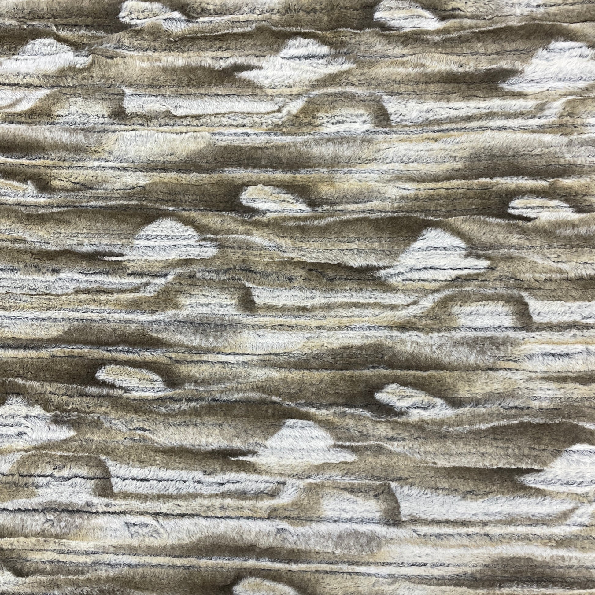 Brown White Fur Knitted Pile Fabric - TradeUNO